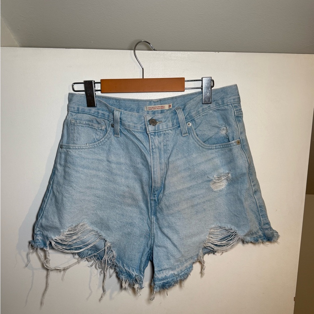 Levi's Light Blue Distressed Jean Shorts